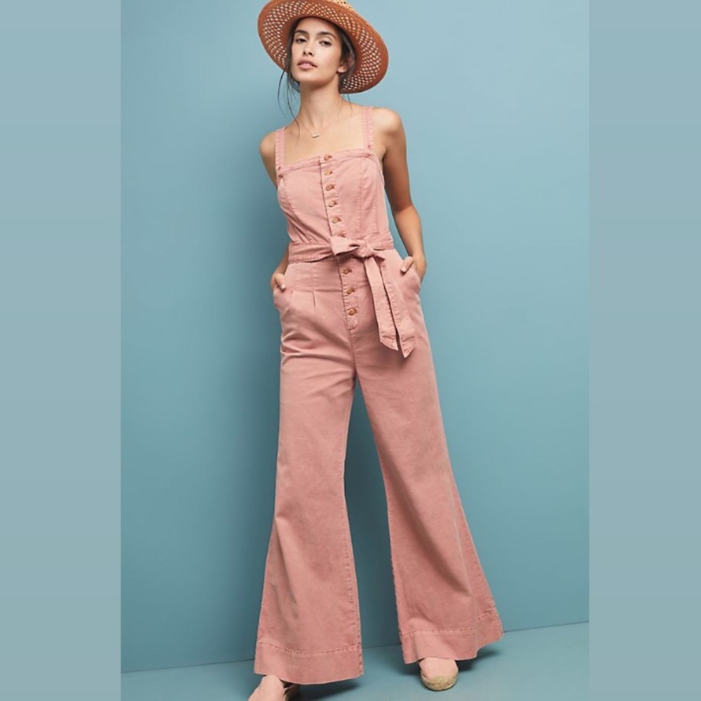 Anthropologie Ballet Pink Jumpsuit